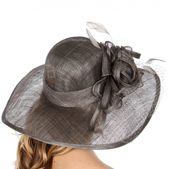 Sinamay netted feathers dress hat